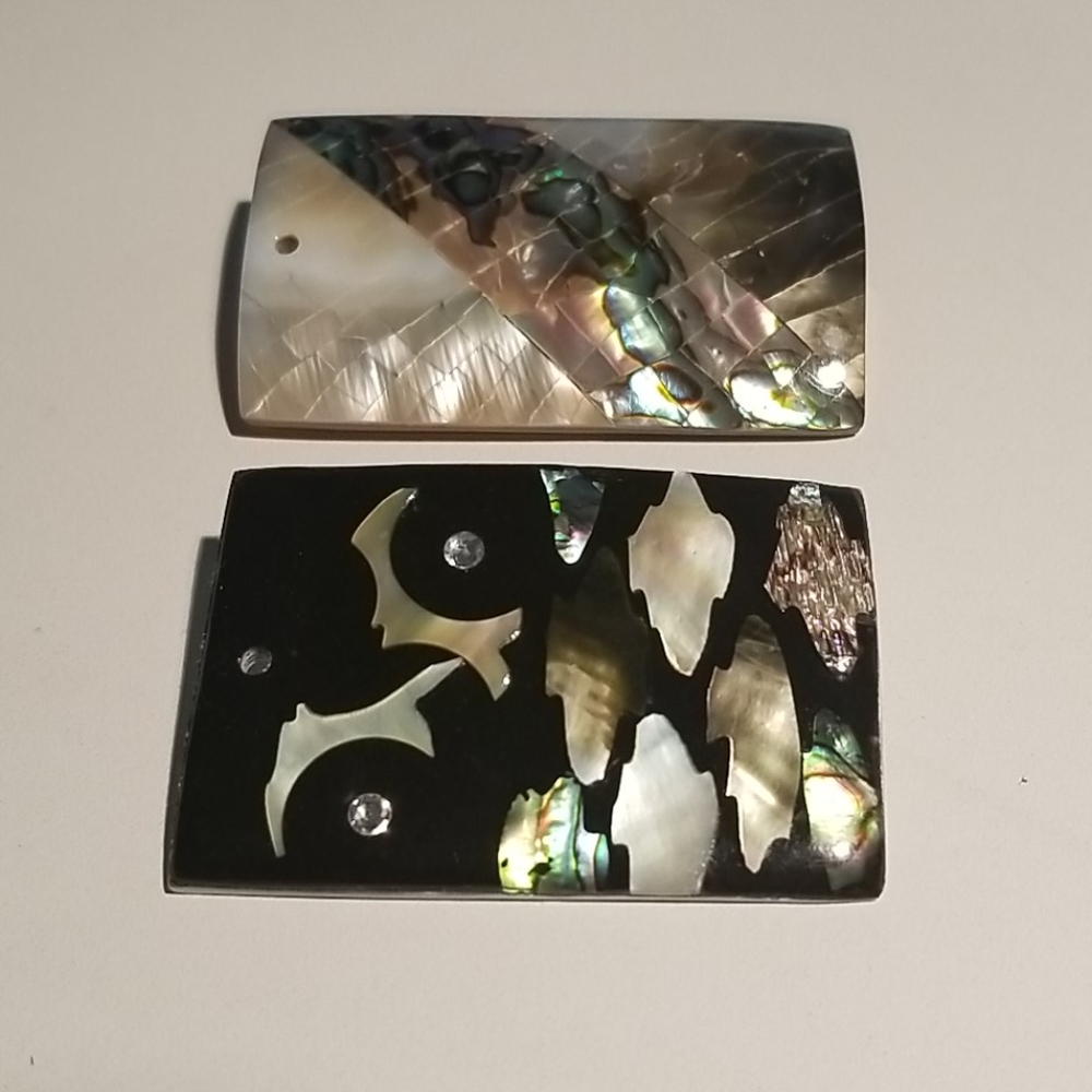 Mother of Pearl Pins/Pendants Pair